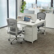 Lin's Home Simple Office Computer Desk Desktop Double Office Workbench Lin's Wood Industry LH880 [Warm White] Two-person Staff Table