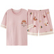 Molianya Pyjamas de grande taille pour femmes en été avec poitrine 2024 Nouveau short de vêtements de maison en vrac à manches courtes à manches courtes Set A3519 Parm à poitrine M 80-100jin [Jin est égal à 0,5 kg]