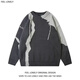 International Automne and Winter Fashion Brand Design Niche Couleur contrastée épissage Sweat Ripped Sweater Men American Retro Trendy Ins Loose Loty Style High Und Fouet Top 826 Abricot Couleur de haute qualité L Suivez le magasin pour la livraison prioritaire
