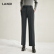 LANDI Gray Dark Gray Women's Suit Pants Formal Slim Straight Pants Autumn and Winter New Product Second Batch L