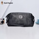Hush Puppies men's handbag light luxury high-end brand genuine leather business handbag 2025 new first layer cowhide two-color clutch silver gray HA-1811711W-5813
