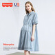 
Fisher-Price (Fisher-Price) American Fisher maternity dress spring and summer new style dress pure cotton breastfeeding clothes fashionable maternity dress women fashionable summer dress cloud blue dress M[100-120Jin[Jin equals 0.5 kg] suitable for wearing]