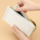British Paul card bag women's genuine leather multi-card long wallet large capacity ultra-thin anti-theft card bag card clip gift box beige white