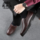 
Classic car leather shoes for men genuine leather summer breathable elderly shoes for men soft sole non-slip middle-aged and elderly men business casual foot cover daddy shoes WK9901 brown (single shoes for four seasons) 41