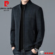 Pier Cardin Light Luxury Luxury Wool Jacket Hen Men's 2024 Autumn and Winter Wool Wold Jacket Middle Azge and Young Men's Stand-Up Chaqueta 22085 verde 175/L (115-130Jin [Jin equivale a 0.5 kg])