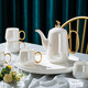 Huangtong Jingdezhen High Temperature Resistant Ceramic Water Set Luxury Phnom Penh Nordic Style Living Room Teapot Teacup Gift Afternoon Tea Aegean Sea Pearl White High-end Water Set