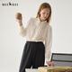 Respuesta a la camisa blanca de rompecabezas Mangas largas para mujeres 2024 Invierno Nuevo producto Camina de chenille Strip Chenille Camisa bordada 244MC1585 Beige Strip M