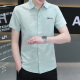 
YIBAOLANG new short-sleeved shirt men's trend Korean slim casual shirt without scalding and anti-wrinkle summer half-sleeved summer thin style 854 khaki L (105-120Jin [Jin equals 0.5 kg])