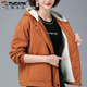 
Woodpecker plus fleece jacket for women in autumn and winter hooded top loose middle-aged mother i mom cotton coat Korean style thickened short windbreaker [679#] Bean green L Recommended 105-115Jin [Jin equals 0.5 kg]