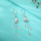 Yuanshengfu new PT950 fashionable heart-shaped tassel platinum ear hooks platinum earrings 4.13 g