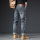 Jeep Spirit Jeans Herren Frühling und Herbst neue, schlanke Hose Retro Casual Vielseitige Hosen Männer 5009 Blau und Grau 31