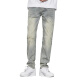 Ecken American retro yellow mud jeans men's autumn washing high street straight loose spring and autumn nostalgic men's casual pants 1098 light blue 30