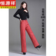 Hengyuanxiang Down Pants Women's Outerwear High Waisted Wide Leg Pants Thickened Double-sided White Duck Down Cotton Pants Winter Warm Loose Straight Pants Black 2XL