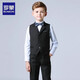 Romon Children's Suit Boys Hobe Flower Girl Vest Suit Host Host Wedding Piano Graduation Performance Navy 150