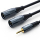 
Akihabara (CHOSEAL) 3.5mm to single card XLR high-fidelity XLR dual card amplitude computer sound card connected to speaker amplifier mixer 3.5 to dual card XLM QS3523 1.5 meters