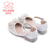 Fuluo Mi Girls Sweet Bow Rhinestone Princess Shoes Fashionable Soft Sole Crystal Shoes Pearlescent White 34