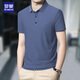 
ROMON T-shirt men's short-sleeved POLO collar traceless ice silk sunscreen top stretch casual outdoor base shirt 19 gray-blue XL