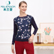 
MiLANDON Spring and Autumn New Middle-aged and Elderly Women's Clothing Round Neck Print Long Sleeve Sweater for Women Casual and Versatile 1O3W1105 Baolan M