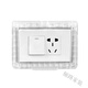 Waterproof socket waterproof cover socket box self-adhesive adhesive sticker 118 type one-two-position universal waterproof box free installation splash-proof box 10-hole socket protective cover 118 two-position gray sticker