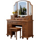Shifuju-Schminktisch Leicht Luxus High-End American Massive Holz Schminktisch Massives Holz Schminktisch Schlafzimmer Europäische amerikanische Licht Luxus mit Licht 9930# mit leichter Begonie Farbe