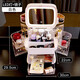 Yunya cosmetics storage box desktop LED light with mirror multi-functional all-in-one dressing table storage rack lipstick storage cabinet makeup storage box LED mirror fan fixed makeup style