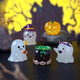 Xixiaowei paysage créatif mignon mignon lumineux halloween petit ghost doll bourse mini-ornements de poupée pour enfants de 6 packs [style d'éclairage]