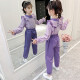 Mipaika Meng children's clothing girls suit spring and autumn new Korean style children's long-sleeved sweatshirt pants girl's stylish two-piece set 13 years old purple size 140 recommended height is about 130 cm