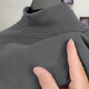 DeRong long-sleeved T-shirt men's plus velvet thickened half turtleneck temperament bottoming shirt warm top autumn clothing men's gray 4XL slim fit too small