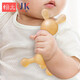 Hanyuan Teether Baby Teething Stick Oral Period 0-3-6 Months and Over Bite Silicone Toy Baby Anti-eating Hand Artifact Rabbit Brown + Box + Chain