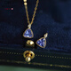 Tanzanite Japanese agete pendant 18K gold plated natural l necklace 9 18K gold triangular tanzanite
