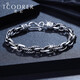 Ruofei platinum bracelet for men pt950 fashionable black gold men's platinum bracelet trendy men cool black thick chain for boyfriend platinum dragon pattern bracelet 19 cm 26-27 g