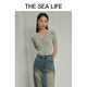 THE SEA LIFE Ou Hai Yisheng Sweater for women 24 summer new comfortable, versatile breathable, smooth and light knitted sweater X15868 cloud white M