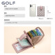 Golf (GOLF) card holder women's fashion printed women's wallet contrasting color trend multi-card slot leather wallet clutch bag birthday gift for women