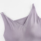 Fenten suspender pajamas for women in summer, thin ice silk, cool feeling, can be worn on the outside, V-neck chest pad integrated home clothing 723 lilac purple [wide front and thin belt behind] Single top M [recommended 80-100 Jin [Jin equals 0.5 kg]]