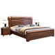 Lit en bois massif fanyi, noix dorée simple et double 1,8 mètres 1,5 m chinois luxe de luxe haut dracher de rangement de rangement 826 # lit en bois massif + 2 armoire + 8 cm tampon marron 1,8 m * 2,0 m