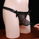Men's Sexy Underwear Briefs Fully Transparent Sexy Lace Thong Belt Stockings Thong Guoruo Gray Opening One Size 100-160Jin Jin is equal to 0.5kg within