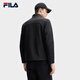 FILA Official Men's Woven Jacket 2025 Spring New Fashion Casual Basic Plus Velvet Stand Collar Jacket for Men True Black-BK XL