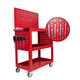 XMSJ widened and extra thick three-layer parts cart multi-functional trolley maintenance tool cart with double brake wheels stainless steel parts cart