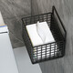 Lin Family Boy Bathroom Storage Rack Toilet No Punching Rack Wall Storage Basket Small Black Single Grid-[Single]