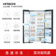 Hitachi (HITACHI) 569L three-door refrigerator originally imported large-capacity automatic ice bar small flagship machine vacuum preservation automatic ice making rapid refrigeration crystal black R-SBS3100NC