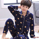 Jianfang Fat Boy Pyjamas Medium Large Children 12-15 Jahre alte lange Hosen Herbst und Winter Baumwolle Langarm Cartoon Boy Set 11165# gelber Hund XL Medium Kinder Version 170/120Jin [Jin gleich 0,5 kg]