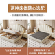Wufan modern soft-packed shell bed cream style master bedroom double bed 1.8m soft-packed storage bed small and medium-sized apartment full-edge bed + skin-friendly independent bag spring mattress + 1 cabinet 1.8*2m frame bed 15cm silent bed board