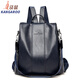 Kangaroo (KANGAROO) backpack for women 2024 new fashion simple soft leather travel backpack multifunctional women's large capacity anti-theft bag black