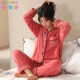 Gebaifen winter coral velvet pajamas for women autumn long-sleeved lapel warm thickened velvet casual home wear sports suit 66948 velvet light pink M (80-100Jin [Jin equals 0.5 kg])