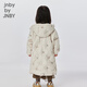 Jnby von Jnby Jiangnan Stoff Kinderkleidung Winterkleidung Jungen und Mädchen Lange Down Jacket mit Kapozen Stickmuster Kinder 1N0C13601 056 kaltgrau 120 cm