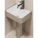 Hongpai Badezimmer Kleine Wohnung integriertes bodengesteuertes Keramiksäulensäulenbecken mit schmalem Waschbecken Balkon Basin-Creme-Waschbecken 4837 Graues Säulenbecken + Objektiv erschwingliche Abdeckung