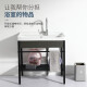 XMSJ balcony sink ceramic washing basin stainless steel bracket sink basin laundry sink with washboard balcony ultra-deep washing basin 1048 with bracket + drain