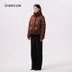 Qianrenggang (CHERICOM) new winter women's retro short versatile stand-up collar down jacket warm jacket Y299115Y milk coffee color 88814 170
