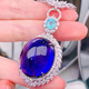 Junxin Jewelry Natural 18K Luxury Inlaid Tanzanite Pendant Women's Necklace Pendant with South African Diamonds Gift