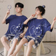 猫人夏季情侣装睡衣女夏款女士短袖纯棉可爱男款夏天薄2025新款家居服 QGL-1502v-2502 M 女